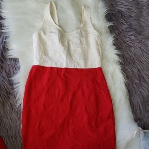 Mini skirt dress red and white